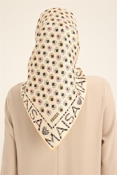 PARE TİVİL İPEK EŞARP 90*90 CM - SARI