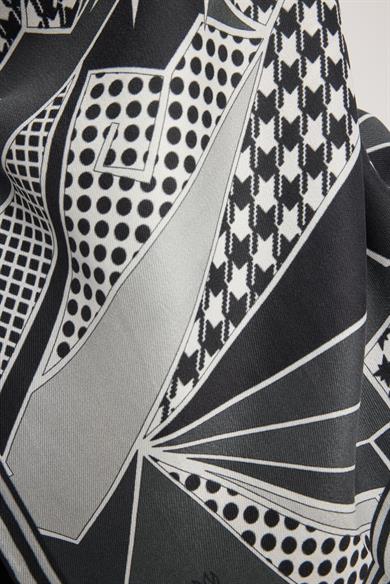 PEYDA PAMUK İPEK EŞARP 100*100 CM - SİYAH