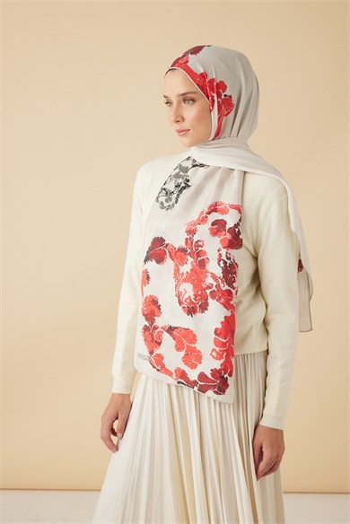PEYKAN PAMUK İPEK ŞAL 70*190 CM - TAŞ
