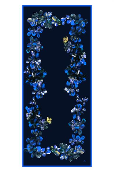 PİLLA MODAL İPEK ŞAL 70*190 - LACİVERT