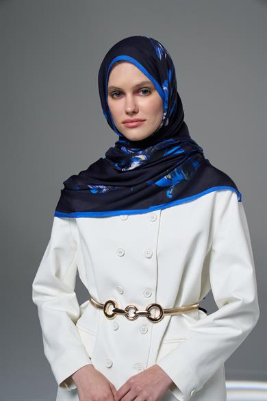 PİLLA MODAL İPEK ŞAL 70*190 - LACİVERT