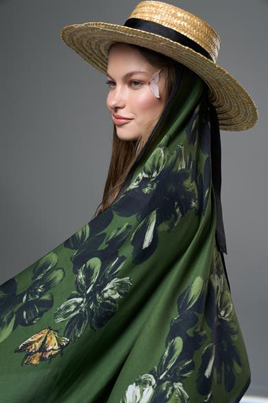 PİLLA MODAL İPEK ŞAL 70*190 - YEŞİL