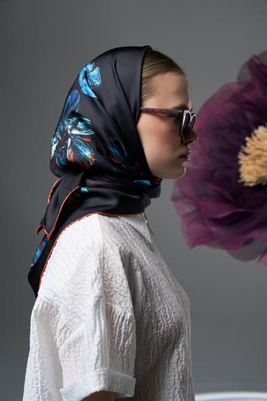 PİLLA TİVİL İPEK EŞARP 90*90 – SİYAH 