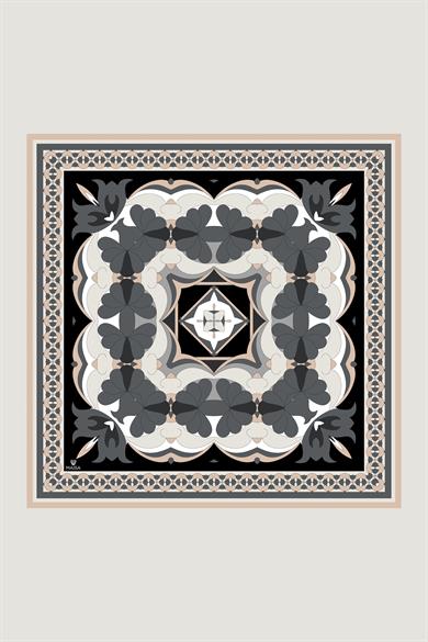 RANA TİVİL İPEK EŞARP 90*90 CM - ANTRASİT