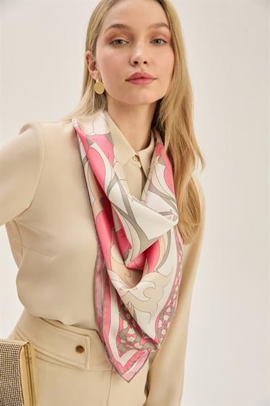 RANA TİVİL İPEK EŞARP 90*90 CM - PEMBE