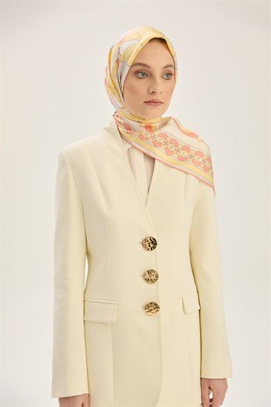 RANA TİVİL İPEK EŞARP 90*90 CM - SARI