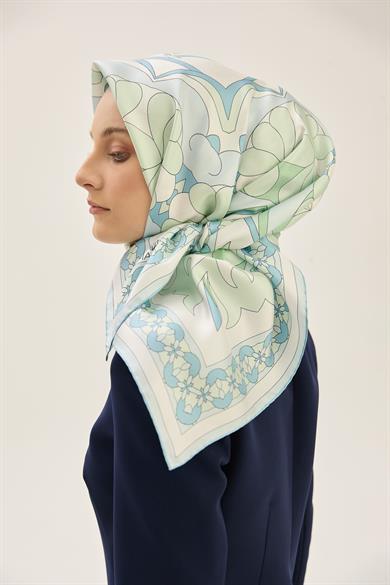 RANA TİVİL İPEK EŞARP 90*90 CM - YEŞİL