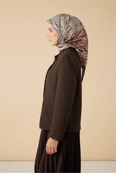 RAVZA MULBERRY İPEK EŞARP 90*90 CM - BEJ