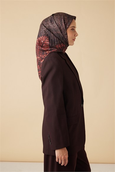 RAVZA MULBERRY İPEK EŞARP 90*90 CM - BORDO