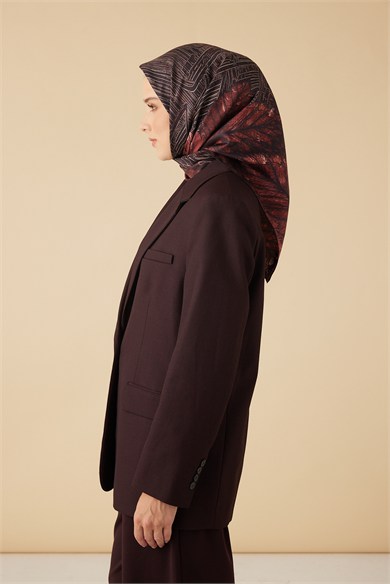 RAVZA MULBERRY İPEK EŞARP 90*90 CM - BORDO