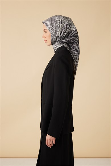 RAVZA MULBERRY İPEK EŞARP 90*90 CM - GRİ