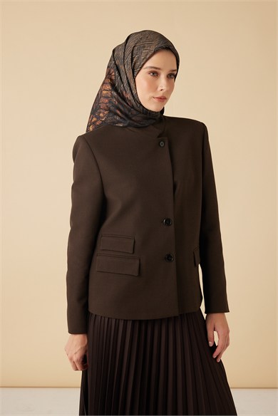 RAVZA MULBERRY İPEK EŞARP 90*90 CM - HAKİ