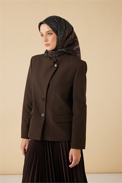 RAVZA MULBERRY İPEK EŞARP 90*90 CM - KAHVERENGİ