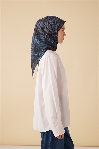RAVZA MULBERRY İPEK EŞARP 90*90 CM - LACİVERT