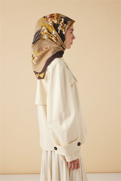 REHA YÜN ÜÇGEN ŞAL 140*140/2 CM - CAMEL