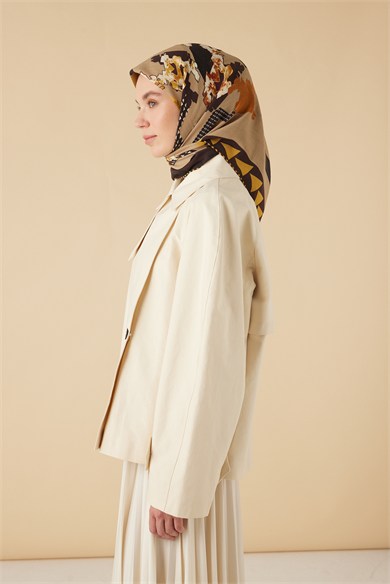REHA YÜN ÜÇGEN ŞAL 140*140/2 CM - CAMEL