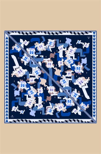REHA YÜN ÜÇGEN ŞAL 140*140/2 CM - LACİVERT
