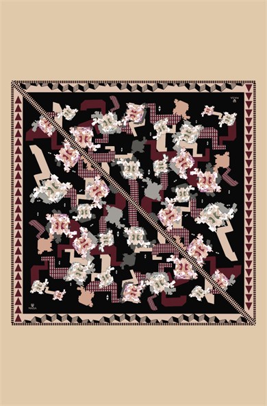 REHA YÜN ÜÇGEN ŞAL 140*140/2 CM - SİYAH
