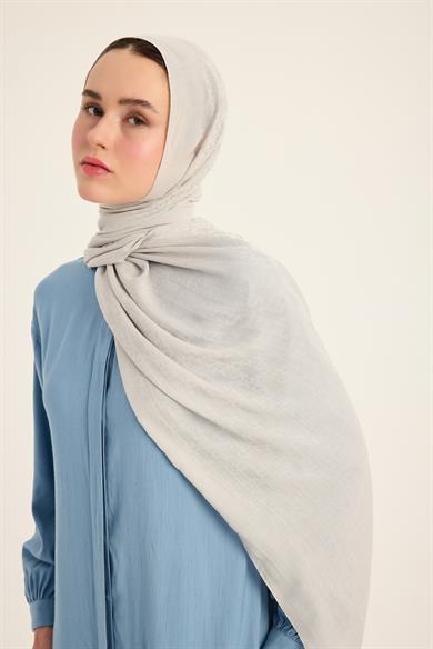 REMZ İPEK PAMUK TENSEL ŞAL 70*190 CM - AÇIK GRİ