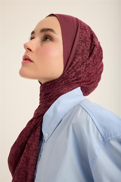REMZ İPEK PAMUK TENSEL ŞAL 70*190 CM - BORDO