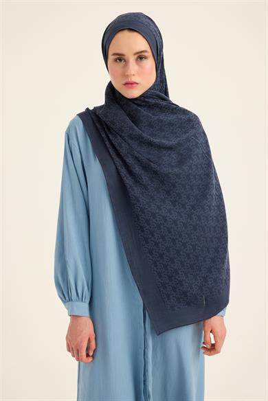 REMZ İPEK PAMUK TENSEL ŞAL 70*190 CM - LACİVERT