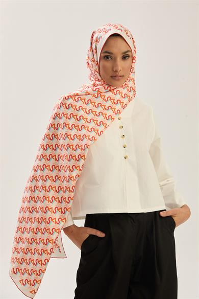 REMZ MULBERRY İPEK ŞAL 70*190 CM - KIRMIZI