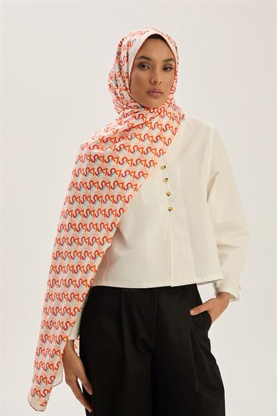 REMZ MULBERRY İPEK ŞAL 70*190 CM - KIRMIZI