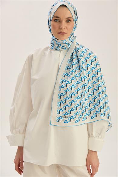 REMZ MULBERRY İPEK ŞAL 70*190 CM - MAVİ