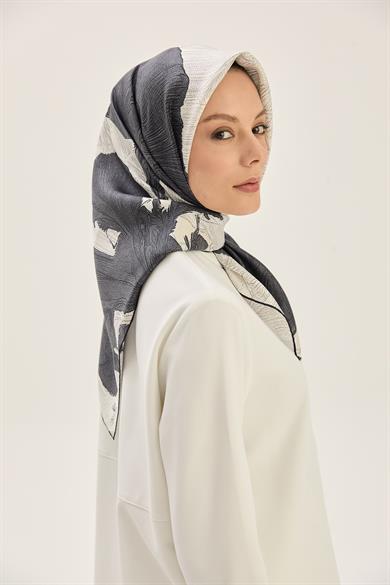 REŞHA MULBERRY İPEK EŞARP 90*90 CM - ANTRASİT