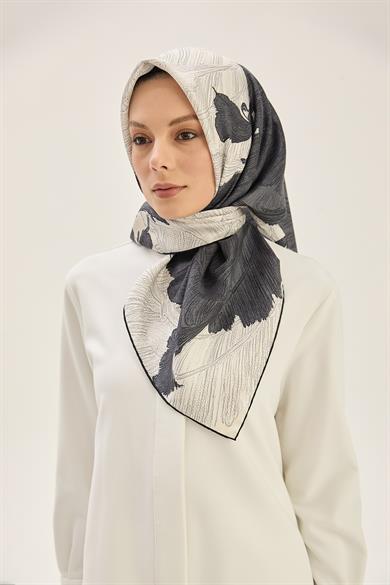 REŞHA MULBERRY İPEK EŞARP 90*90 CM - ANTRASİT