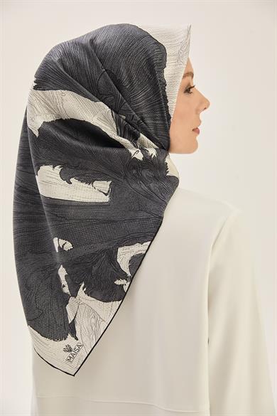 REŞHA MULBERRY İPEK EŞARP 90*90 CM - ANTRASİT