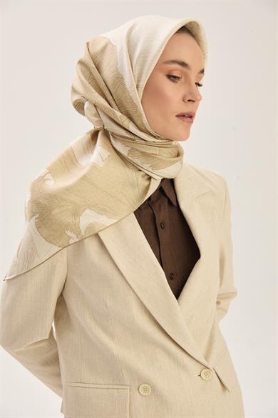 REŞHA MULBERRY İPEK EŞARP 90*90 CM - BEJ