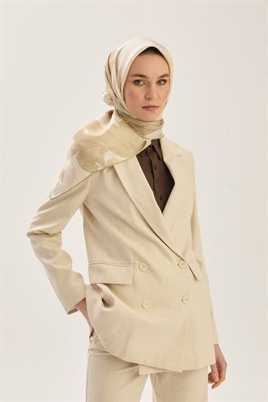 REŞHA MULBERRY İPEK EŞARP 90*90 CM - BEJ