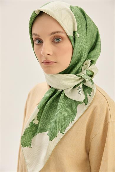 REŞHA MULBERRY İPEK EŞARP 90*90 CM - FISTIK YEŞİL