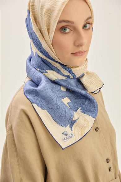 REŞHA MULBERRY İPEK EŞARP 90*90 CM - KOYU BEJ