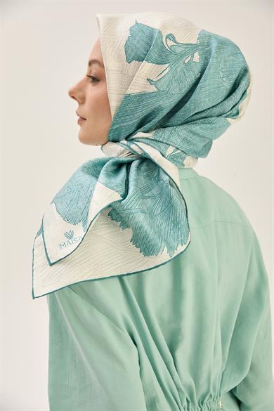 REŞHA MULBERRY İPEK EŞARP 90*90 CM - NİL YEŞİLİ