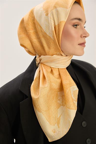 REŞHA MULBERRY İPEK EŞARP 90*90 CM - SARI