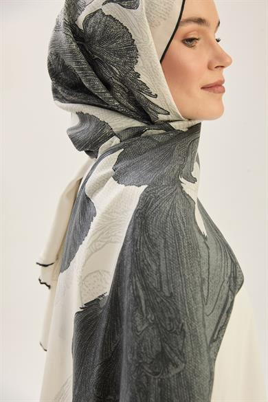 REŞHA PAMUK İPEK ŞAL 70*190 CM - EKRU