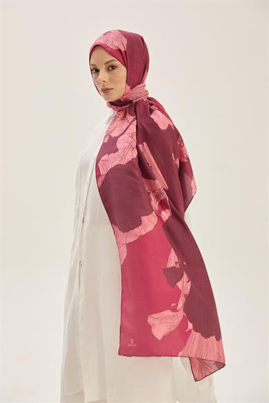 REŞHA PAMUK İPEK ŞAL 70*190 CM - VİŞNE