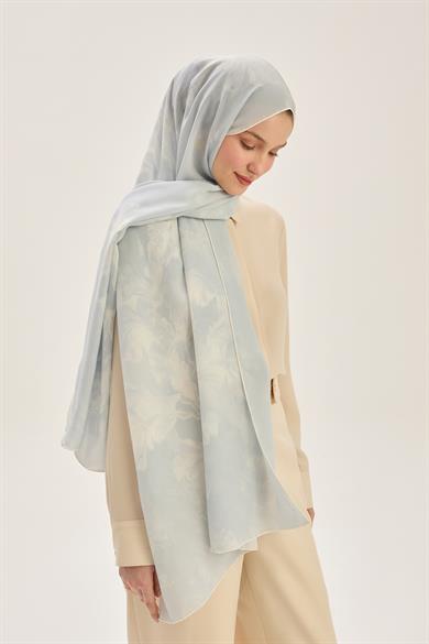 REYYA KREP İPEK ŞAL 70*190 CM - BEBE MAVİ