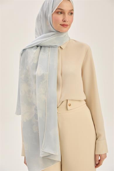 REYYA KREP İPEK ŞAL 70*190 CM - BEBE MAVİ