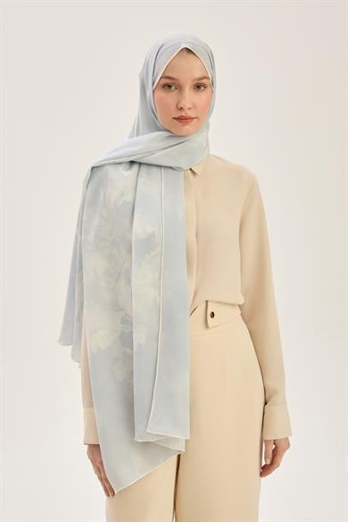 REYYA KREP İPEK ŞAL 70*190 CM - BEBE MAVİ