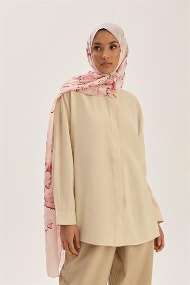 REYYA KREP İPEK ŞAL 70*190 CM - GÜL KURUSU