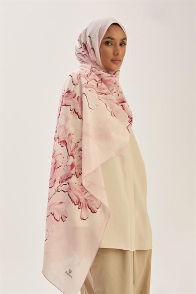 REYYA KREP İPEK ŞAL 70*190 CM - GÜL KURUSU