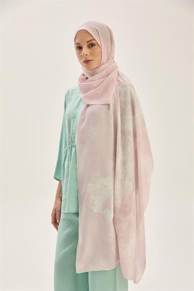 REYYA KREP İPEK ŞAL 70*190 CM - PEMBE
