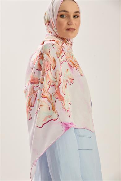 REYYA PAMUK İPEK ŞAL 70*190 CM - PEMBE