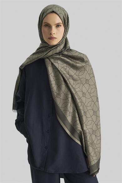 RİND%100 İPEK JAKARLI ŞAL-ACI KAHVE