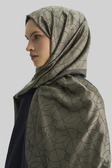 RİND%100 İPEK JAKARLI ŞAL-ACI KAHVE