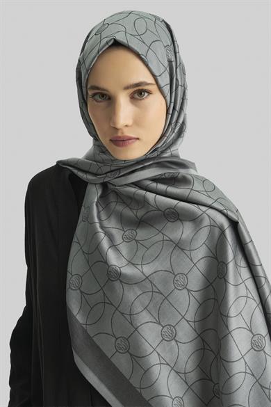 RİND%100 İPEK JAKARLI ŞAL-ANTRASİT