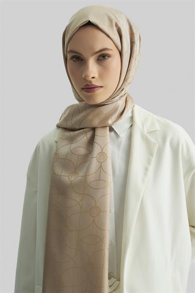 RİND%100 İPEK JAKARLI ŞAL-CAMEL